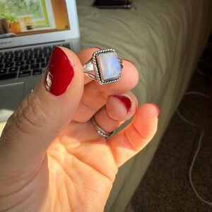 Elegant Silver Moonstone Ring